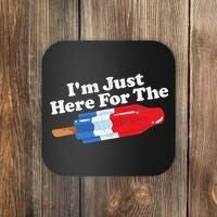 Im Just Here For The Popsicle Funny Bomb Retro 80s Pop Gift Coaster thumb 0