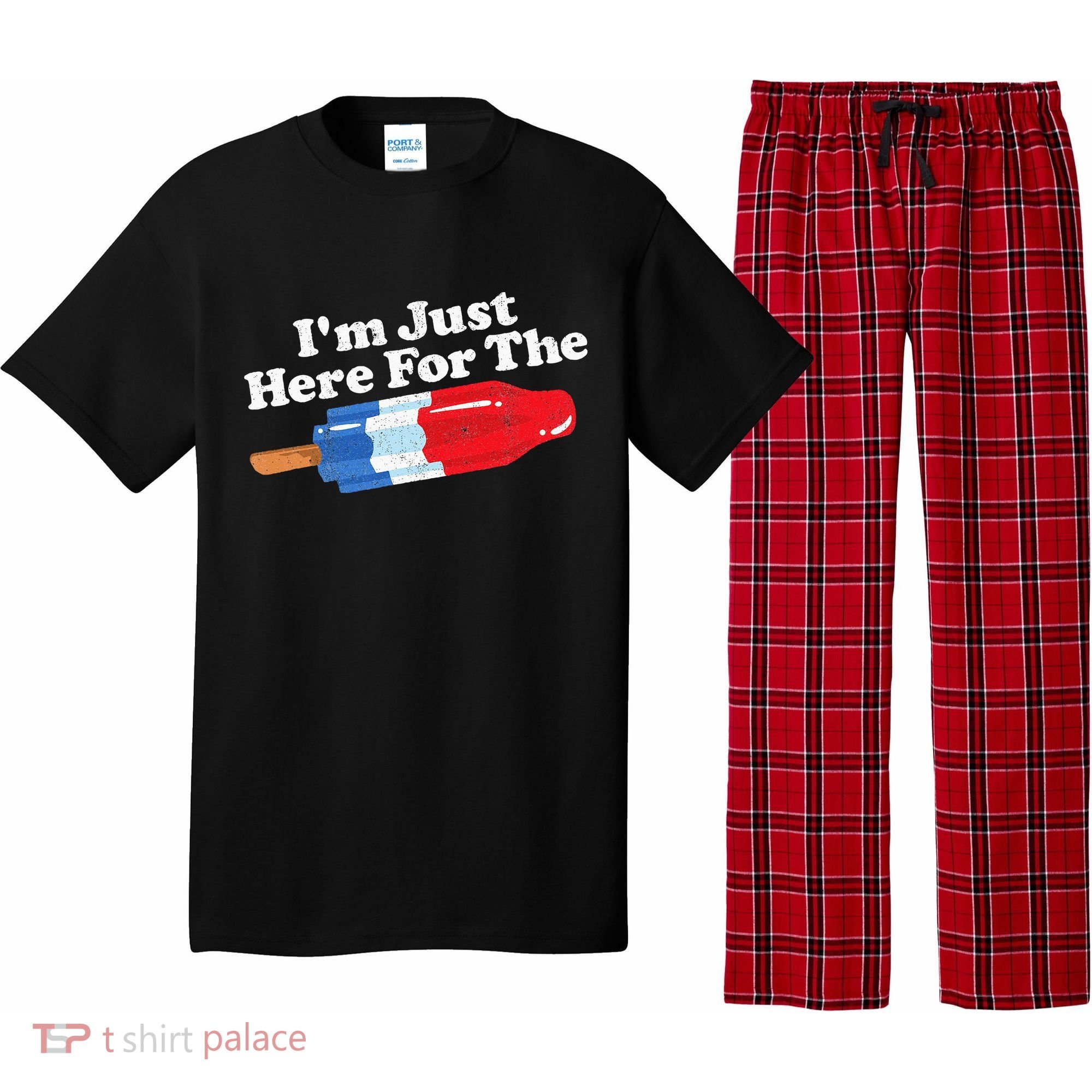 Im Just Here For The Popsicle Funny Bomb Retro 80s Pop Gift Pajama Set