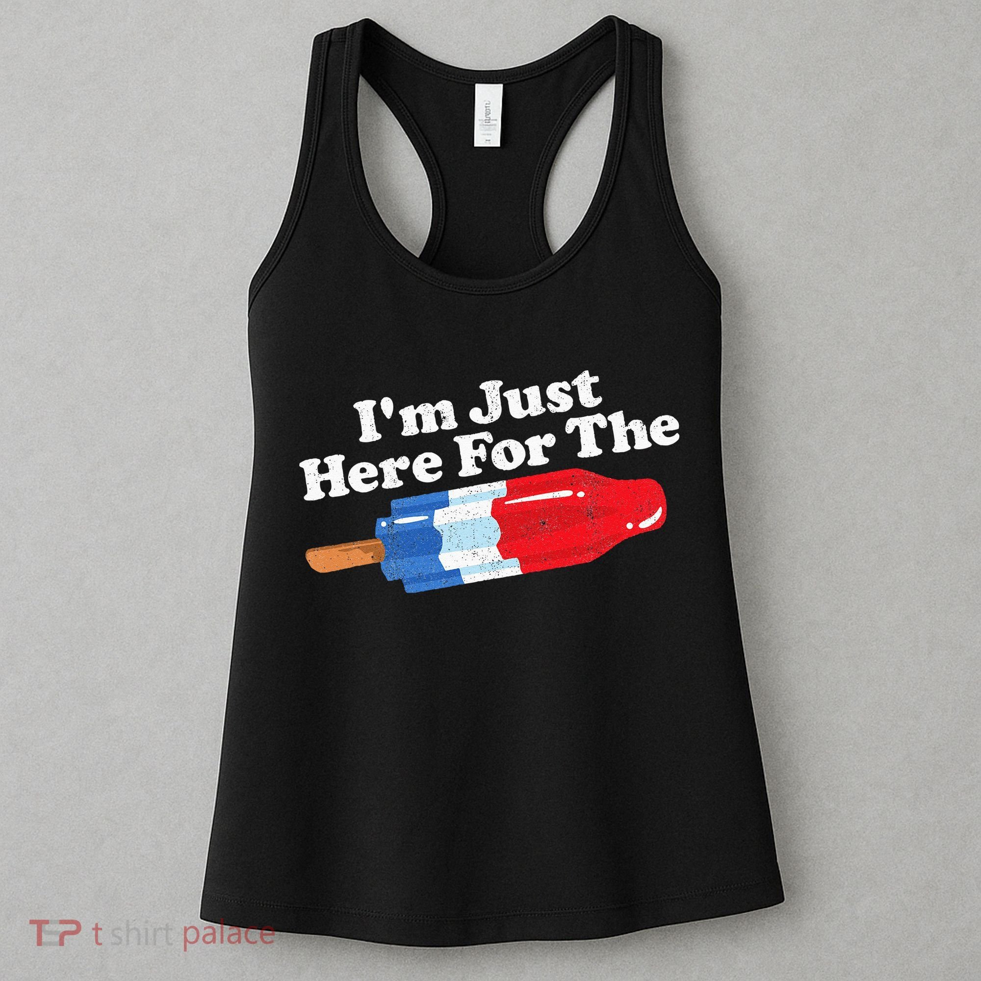 Im Just Here For The Popsicle Funny Bomb Retro 80s Pop Gift Women's Tank Top