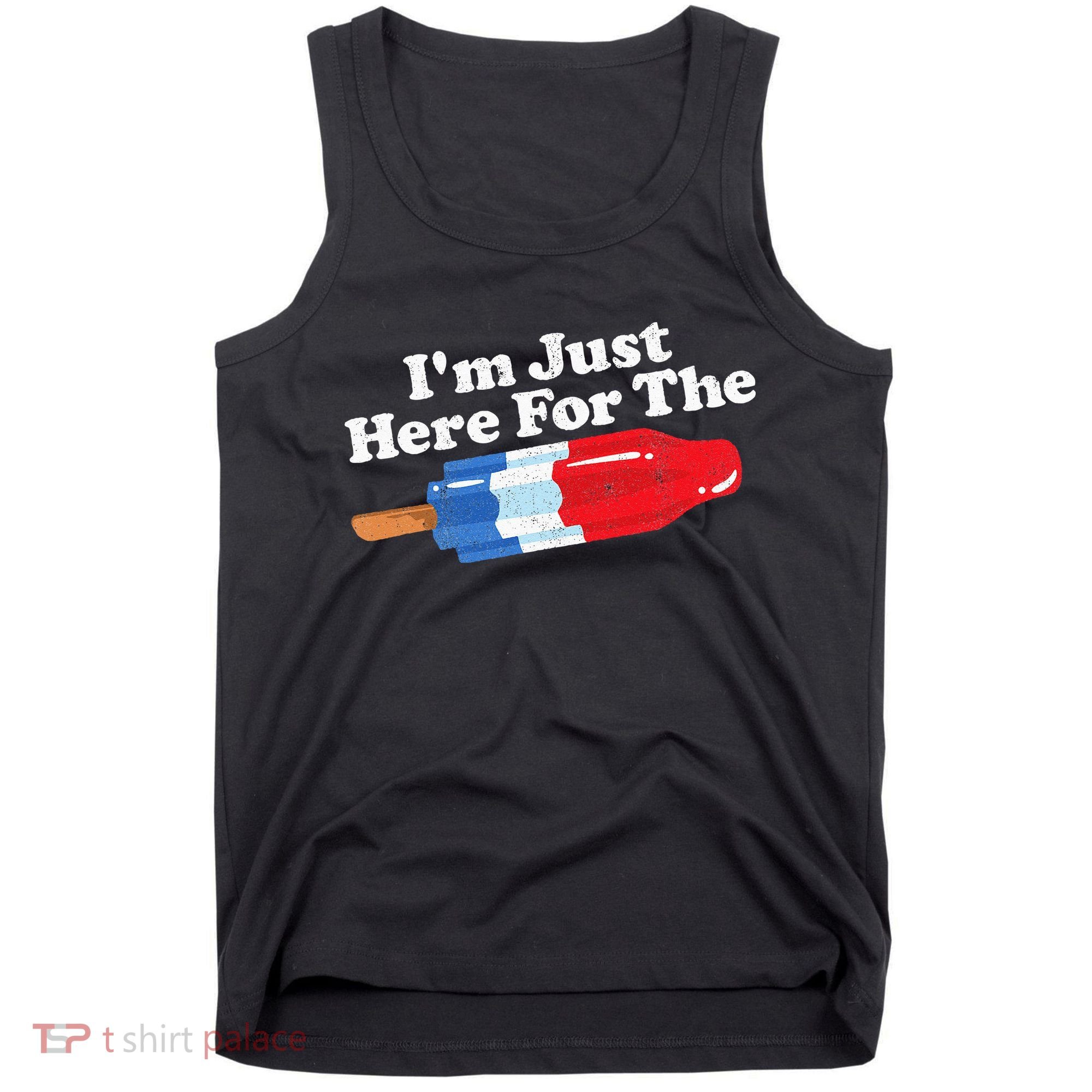 Im Just Here For The Popsicle Funny Bomb Retro 80s Pop Gift Tank Top