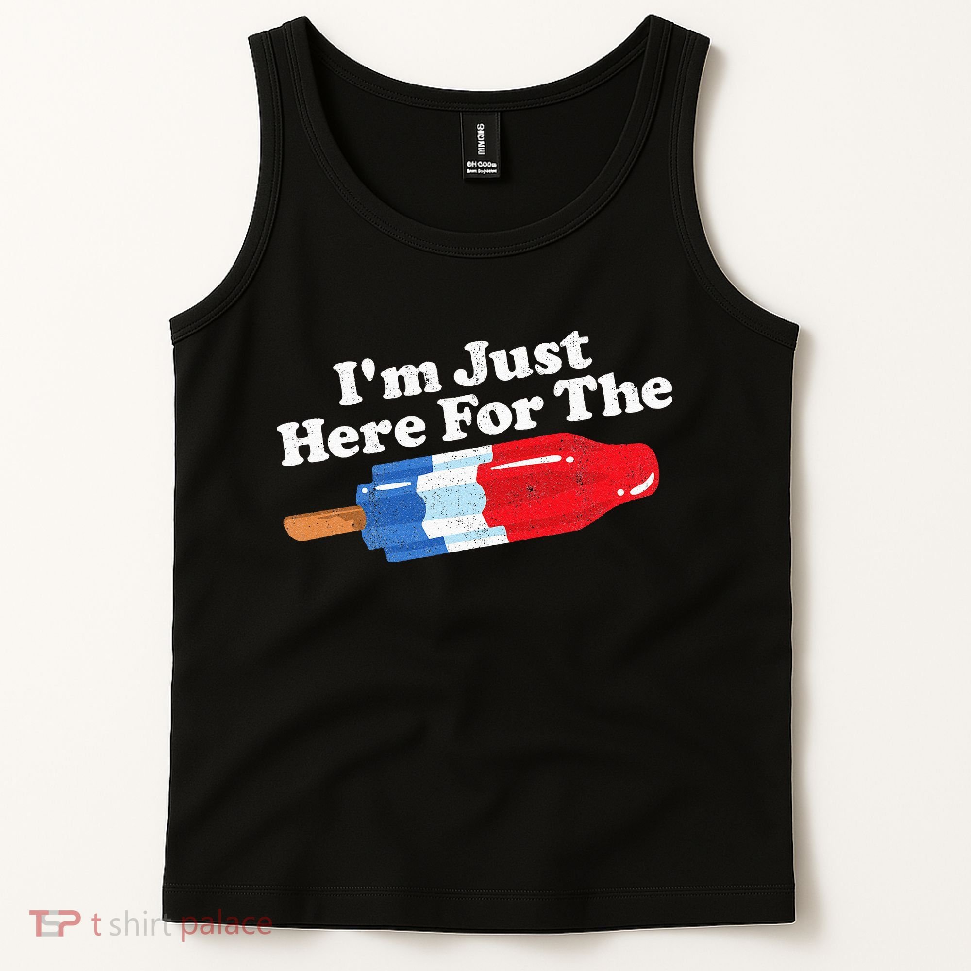 Im Just Here For The Popsicle Funny Bomb Retro 80s Pop Gift Tank Top