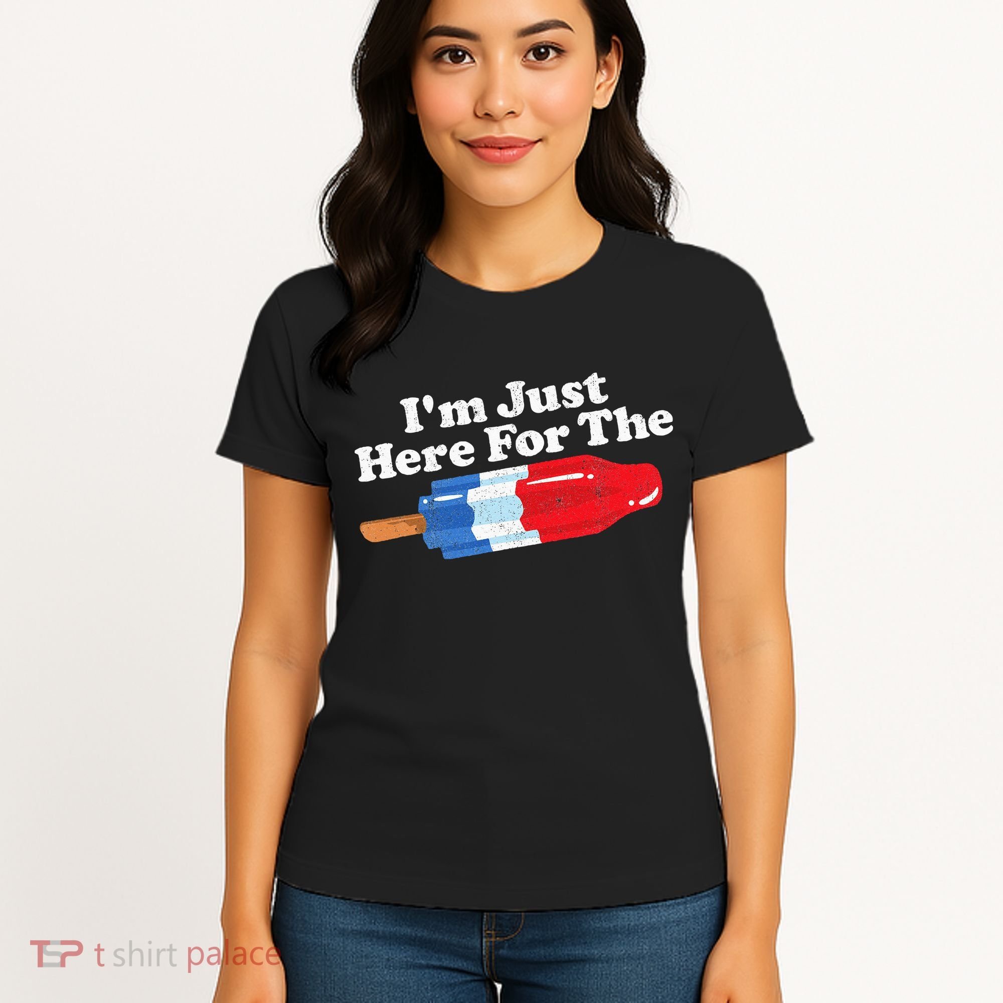 Im Just Here For The Popsicle Funny Bomb Retro 80s Pop Gift Women's T-Shirt