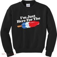Im Just Here For The Popsicle Funny Bomb Retro 80s Pop Gift Kids Sweatshirt thumb 0