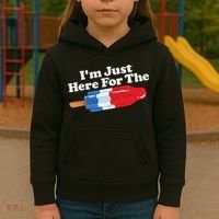 Im Just Here For The Popsicle Funny Bomb Retro 80s Pop Gift Kids Hoodie thumb 3