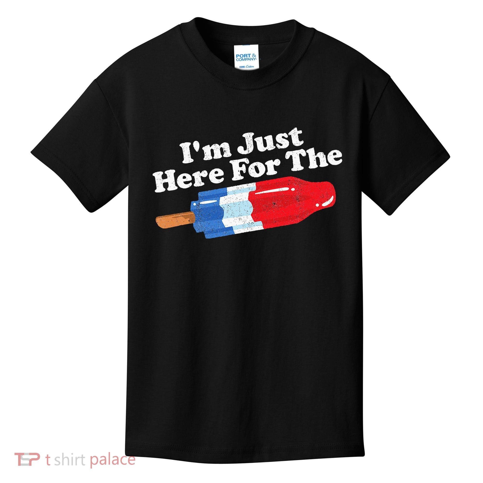 Im Just Here For The Popsicle Funny Bomb Retro 80s Pop Gift Kids T-Shirt