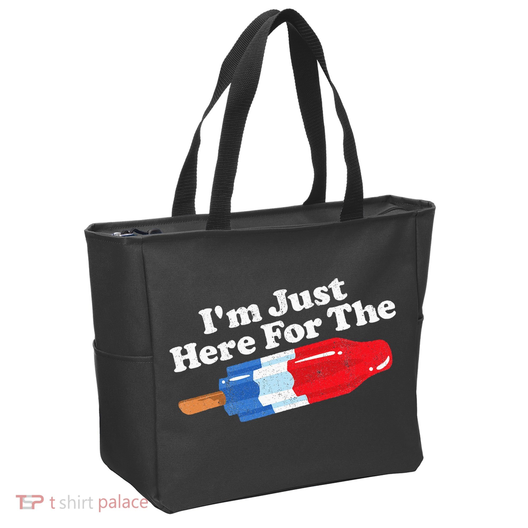 Im Just Here For The Popsicle Funny Bomb Retro 80s Pop Gift Tote Bag