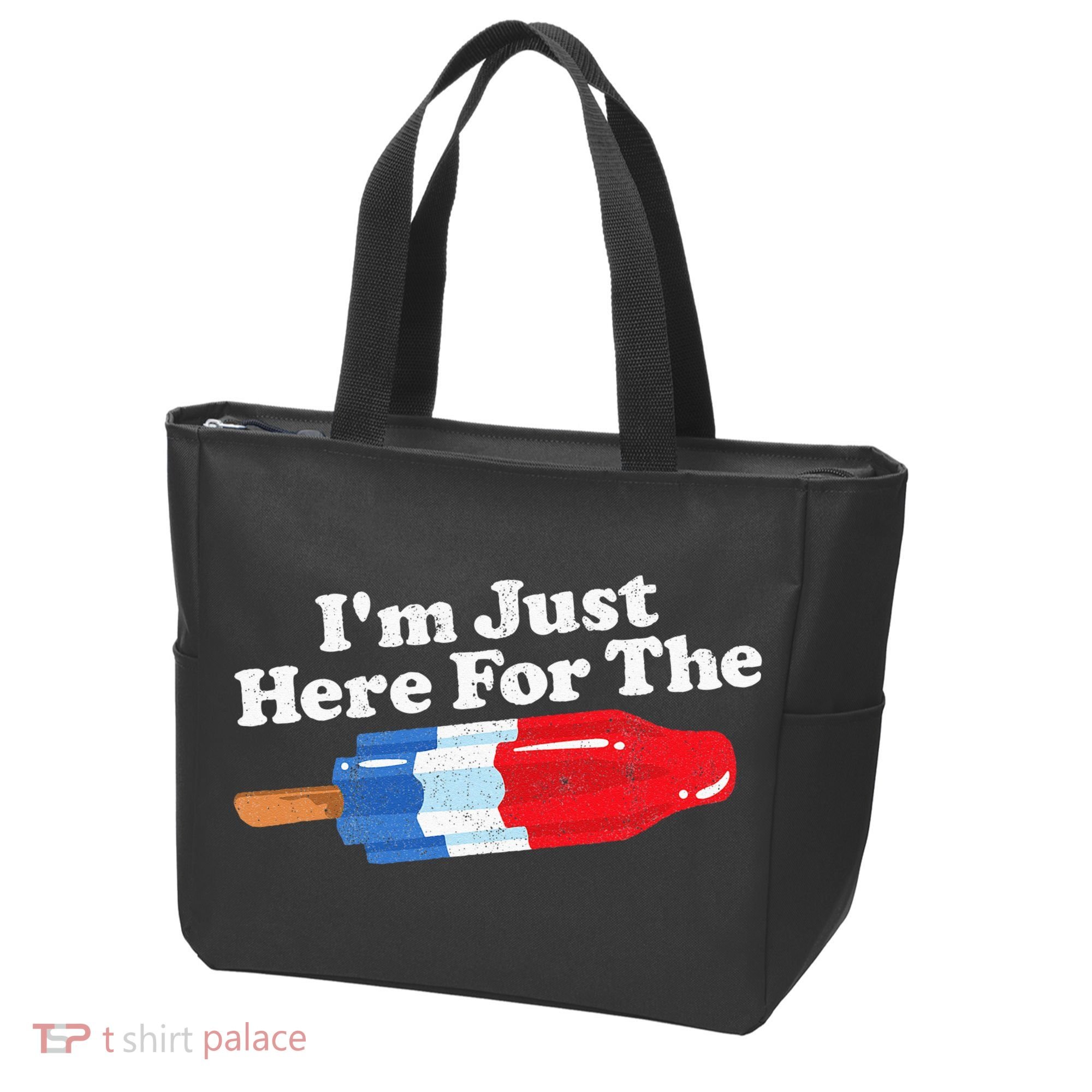 Im Just Here For The Popsicle Funny Bomb Retro 80s Pop Gift Tote Bag
