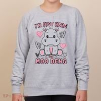 IM Just Here For Moo Deng Women's Sweatshirt thumb 0
