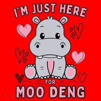 IM Just Here For Moo Deng Santa Hat thumb 1