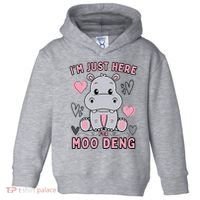 IM Just Here For Moo Deng Toddler Hoodie thumb 0