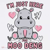 IM Just Here For Moo Deng Button thumb 1