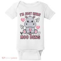 IM Just Here For Moo Deng Baby Bodysuit thumb 0