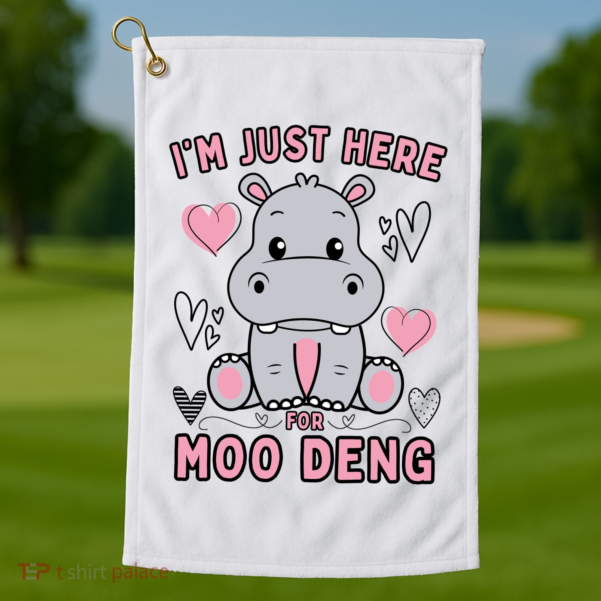 IM Just Here For Moo Deng Golf Towel