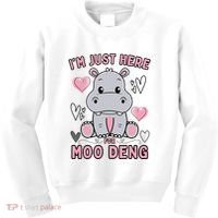 IM Just Here For Moo Deng Kids Sweatshirt thumb 0