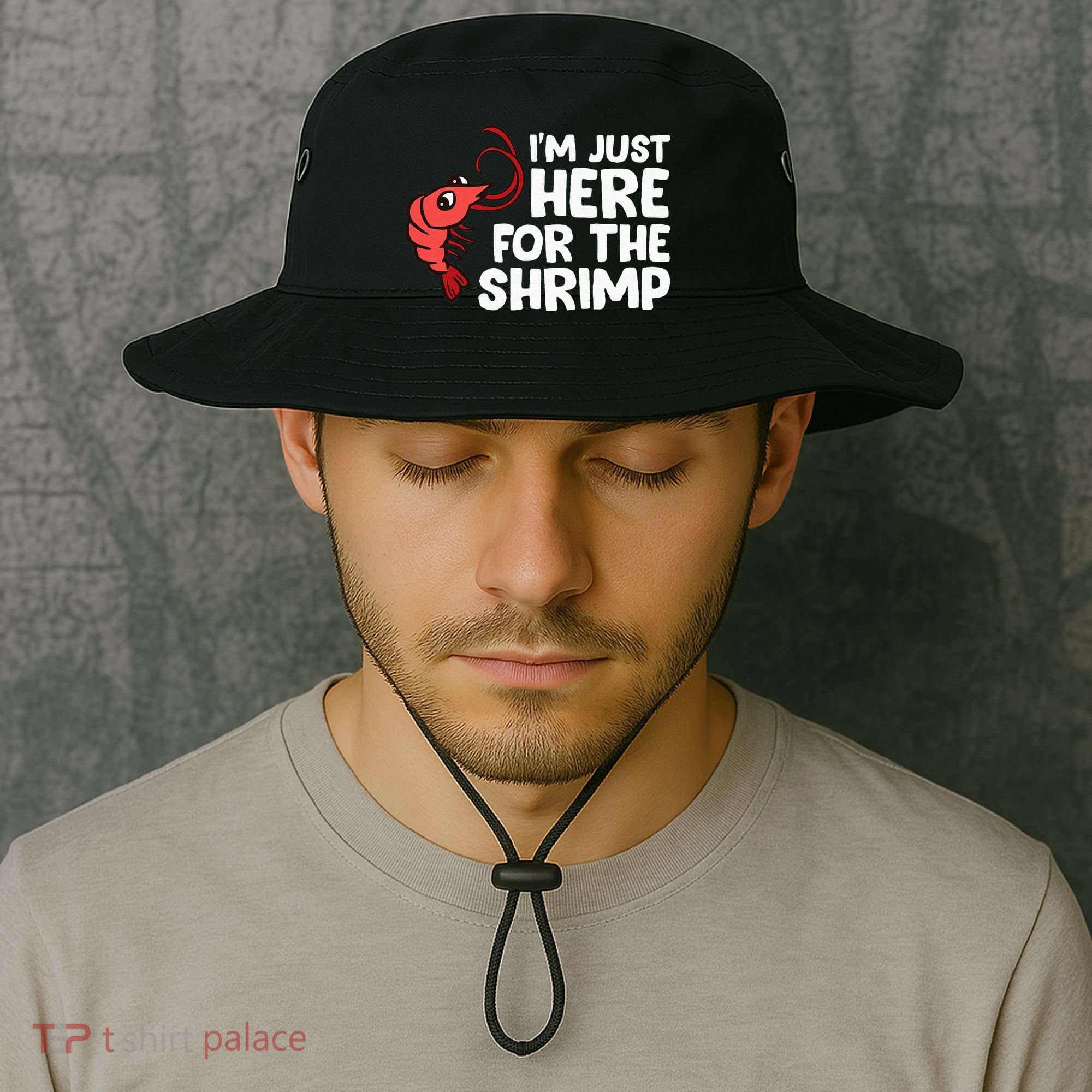 Im Just Here For The Shrimp Seafood Shrimp Bucket Hat