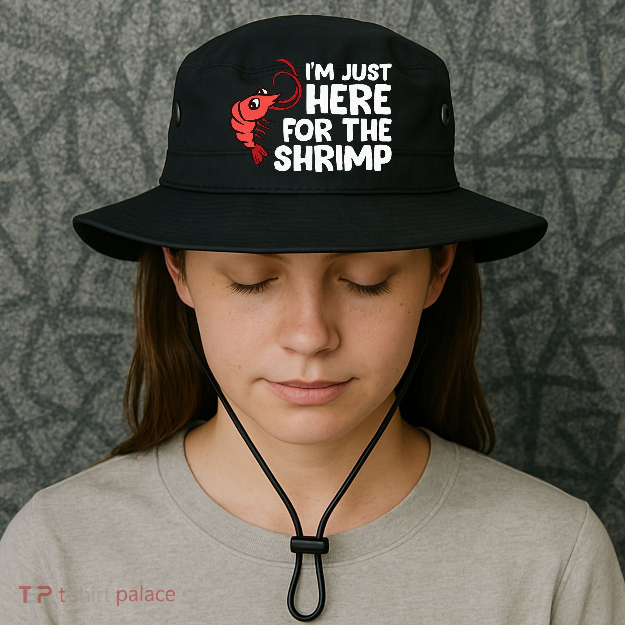 Im Just Here For The Shrimp Seafood Shrimp Bucket Hat