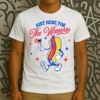 IM Just Here For The Wieners 4th Of July Hot Dog T-Shirt thumb 3