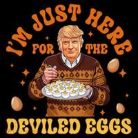 IM Just Here For The Deviled Eggs Fun Trump 47th President Button thumb 1