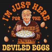 IM Just Here For The Deviled Eggs Fun Trump 47th President Kids Long Sleeve Shirt thumb 2