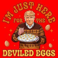 IM Just Here For The Deviled Eggs Fun Trump 47th President Santa Hat thumb 1