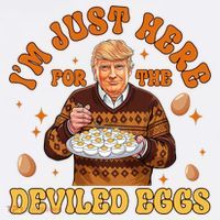 IM Just Here For The Deviled Eggs Fun Trump 47th President Comfort Colors Garment-Dyed Hooded Sweatshirt thumb 2