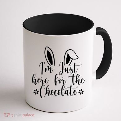 I'm Just Here For Chocolate Easter Bunny Coffee Mug back