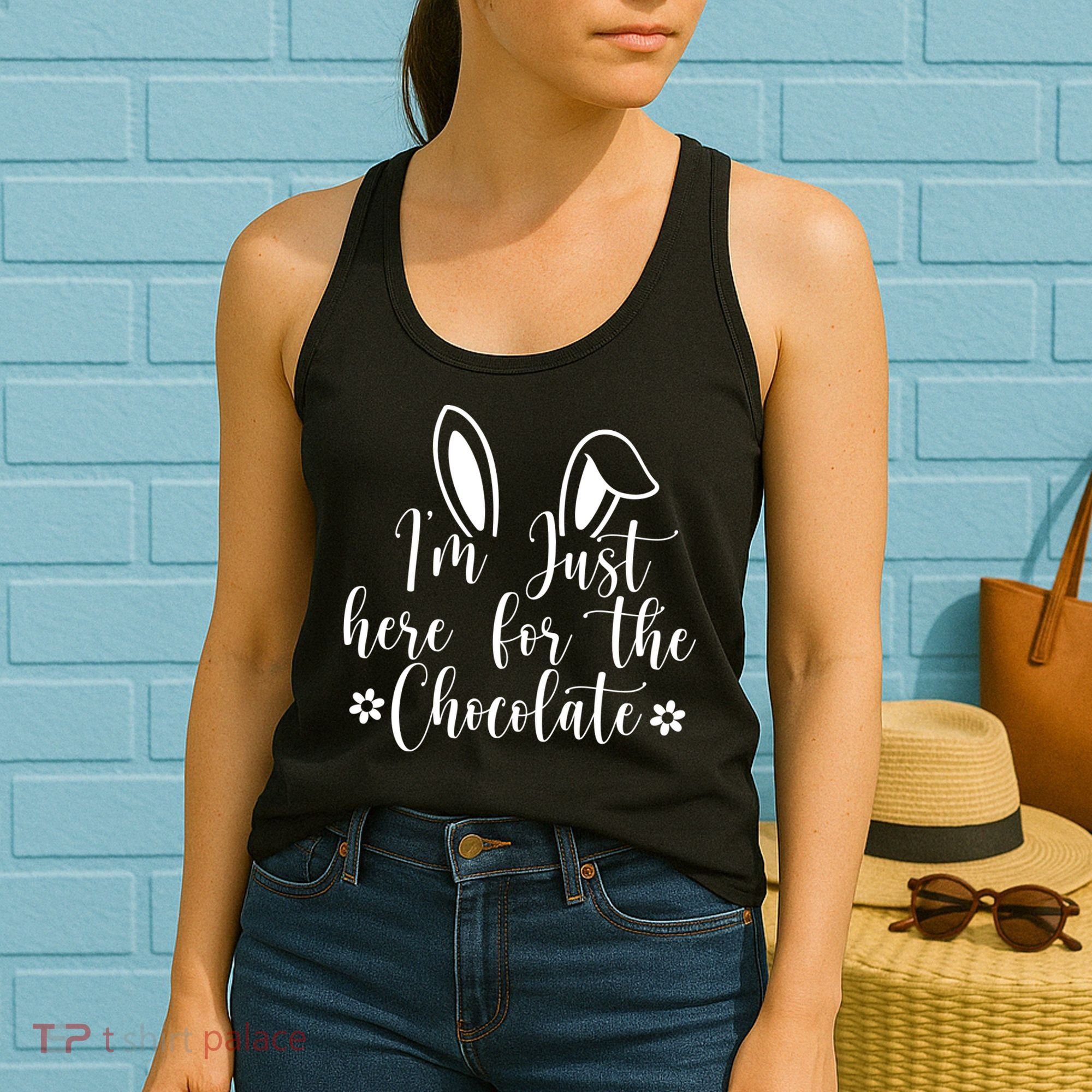 I'm Just Here For Chocolate Easter Bunny Women's Tank Top