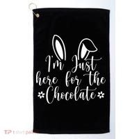 I'm Just Here For Chocolate Easter Bunny Golf Towel thumb 0
