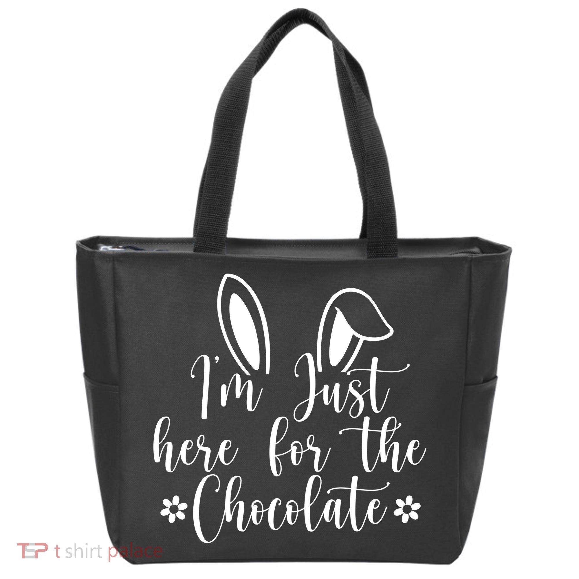 I'm Just Here For Chocolate Easter Bunny Tote Bag
