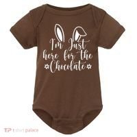 I'm Just Here For Chocolate Easter Bunny Baby Bodysuit thumb 0