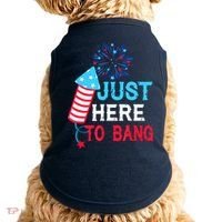 I'm Just Here To Bang Funny 4th July American Flag Doggie Tank thumb 0