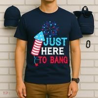I'm Just Here To Bang Funny 4th July American Flag T-Shirt thumb 6
