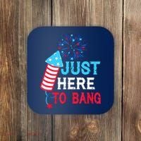 I'm Just Here To Bang Funny 4th July American Flag Coaster thumb 0