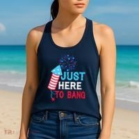 I'm Just Here To Bang Funny 4th July American Flag Women's Tank Top thumb 2