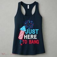 I'm Just Here To Bang Funny 4th July American Flag Women's Tank Top thumb 3