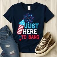I'm Just Here To Bang Funny 4th July American Flag Women's T-Shirt thumb 3