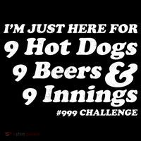 I'm Just Here For 9 Hot Dogs 9 Beers And 9 Inning #999 Challenge Baseball Fan Stripe Pom Pom Beanie thumb 2