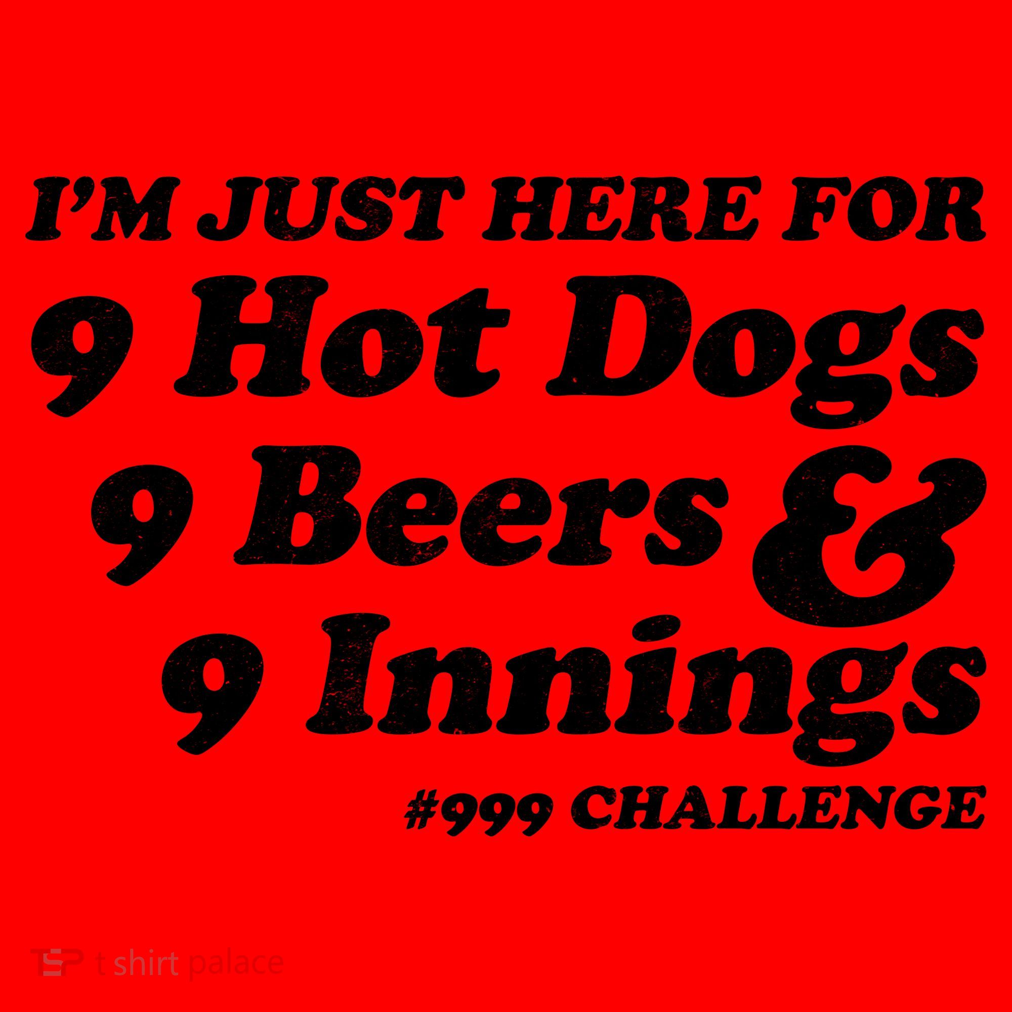 I'm Just Here For 9 Hot Dogs 9 Beers And 9 Inning #999 Challenge Baseball Fan Santa Hat