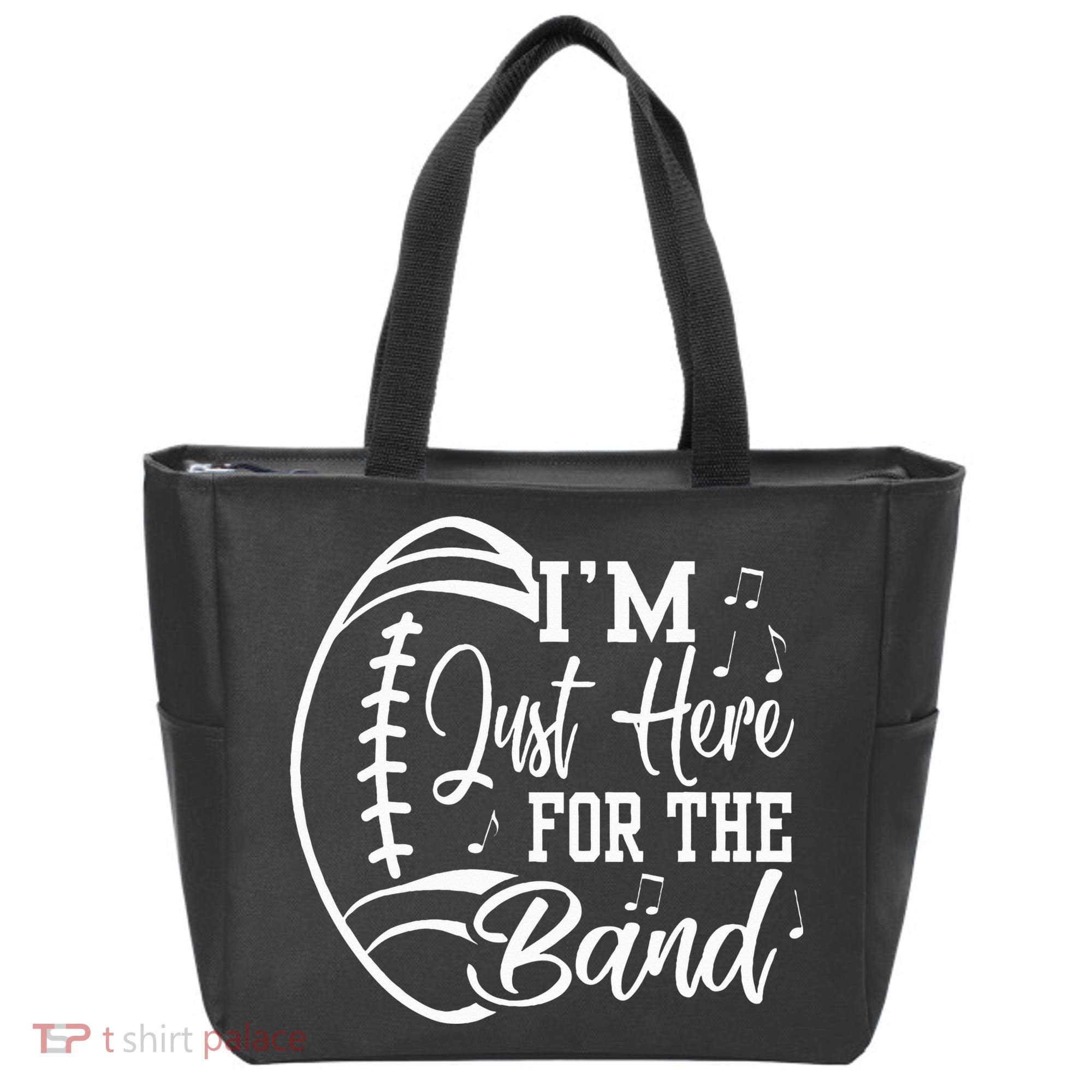 Im Just Here For The B.A.N.D Marching Halftime Show Football Tote Bag