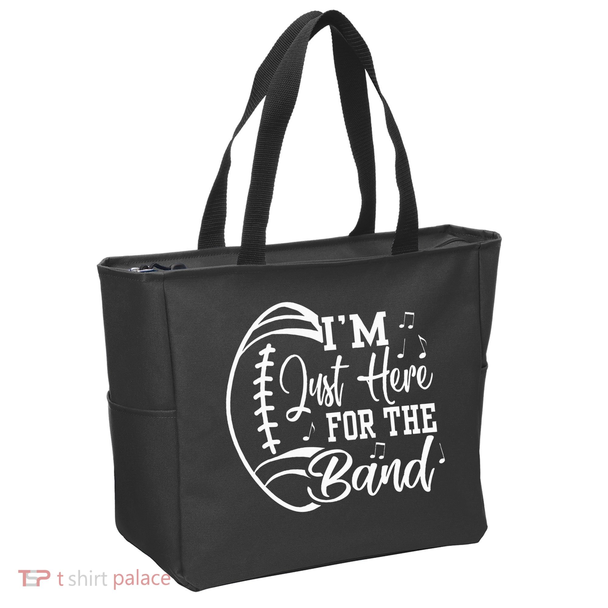 Im Just Here For The B.A.N.D Marching Halftime Show Football Tote Bag