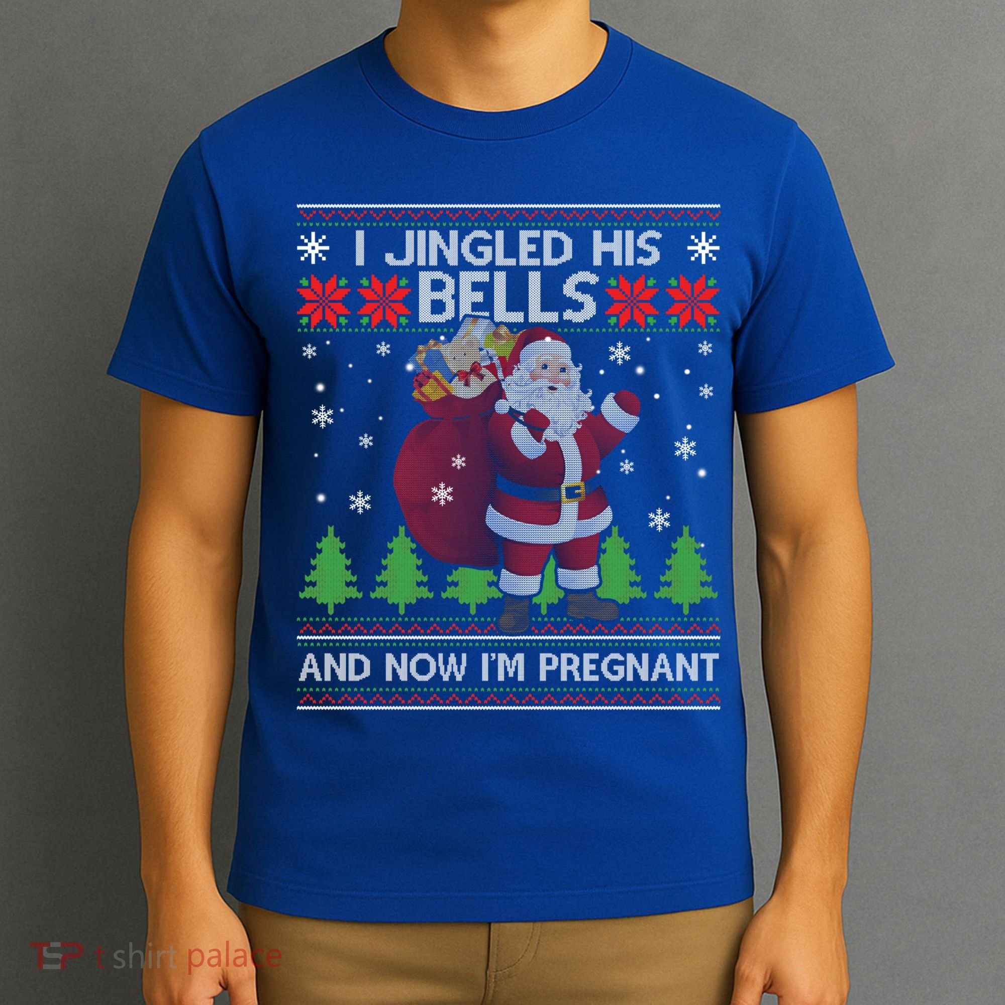I Jingled His Bells And Now I'm Pregnant Ugly Xmas Sweater Gift T-Shirt