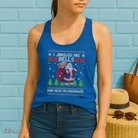I Jingled His Bells And Now I'm Pregnant Ugly Xmas Sweater Gift Women's Tank Top thumb 2