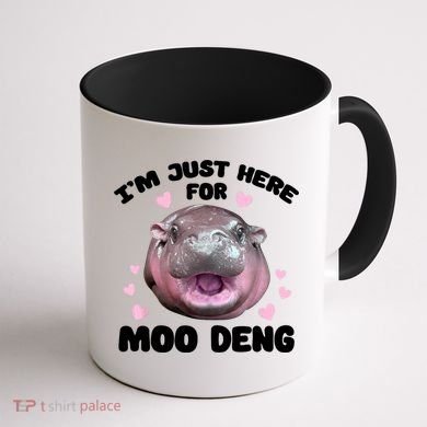 IM Just Here For The Moo Deng Coffee Mug back