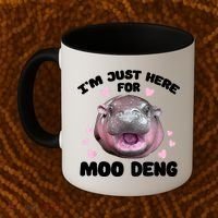 IM Just Here For The Moo Deng Coffee Mug thumb 2
