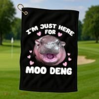IM Just Here For The Moo Deng Golf Towel thumb 1