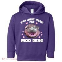 IM Just Here For The Moo Deng Toddler Hoodie thumb 0