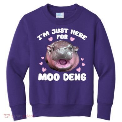 IM Just Here For The Moo Deng Kids Sweatshirt