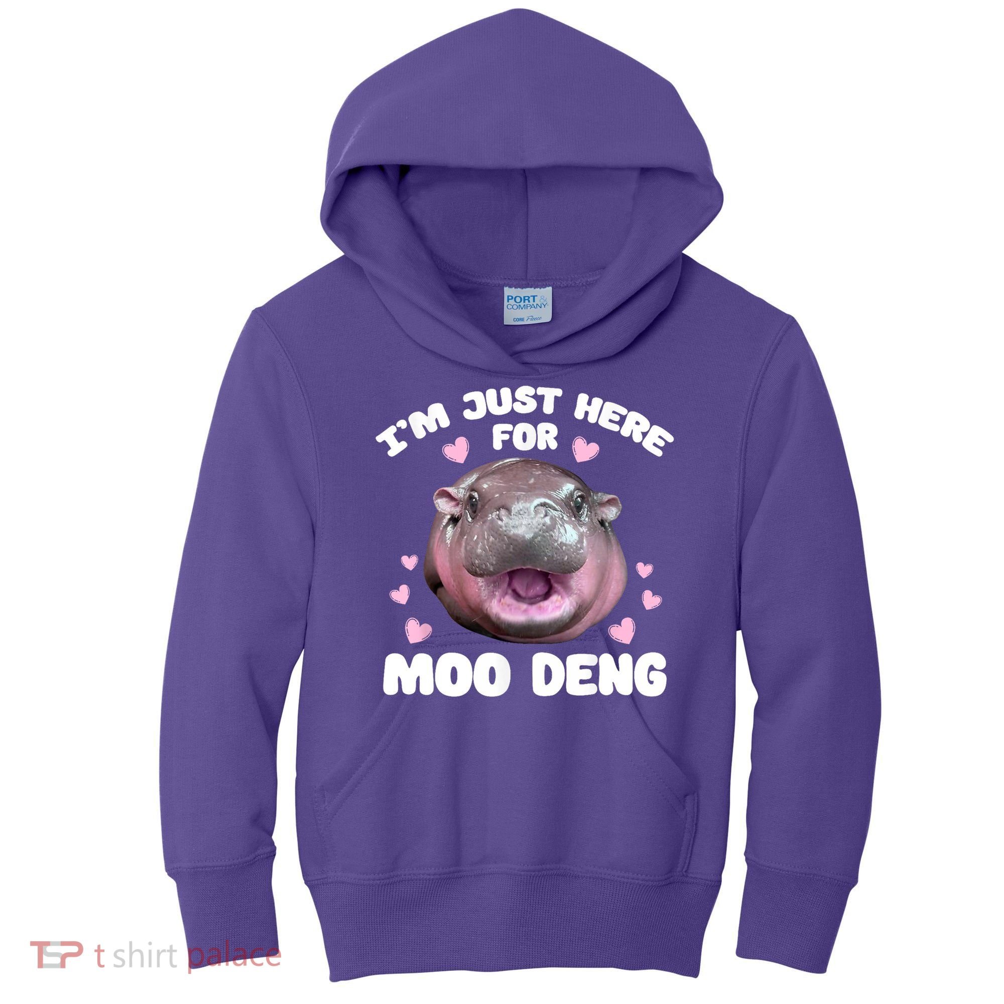 IM Just Here For The Moo Deng Kids Hoodie