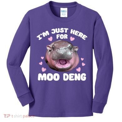 IM Just Here For The Moo Deng Kids Long Sleeve Shirt