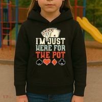 I'm Just Here For The Pot - Poker Kids Hoodie thumb 3
